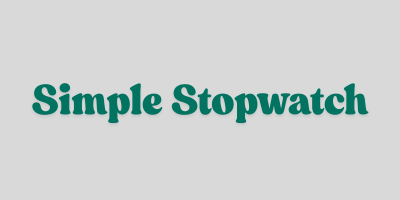 Simple Stopwatch Software
